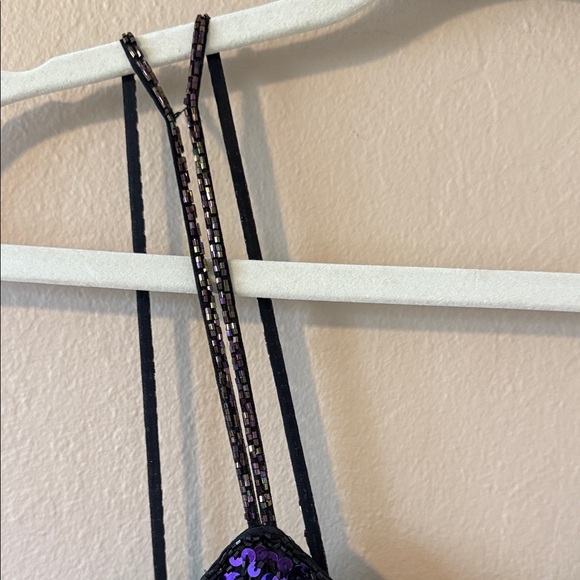 Vintage Black Tie Oleg Cassini Shades of Purple & Black Sequin Mini Dress 4 - Picture 5 of 17